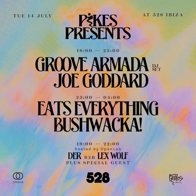 Pikes Presents: Groove Armada – Grafica evento